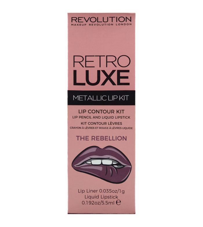 Makeup Revolution - Metallic Lip Kit Retro Luxe - The Rebellion