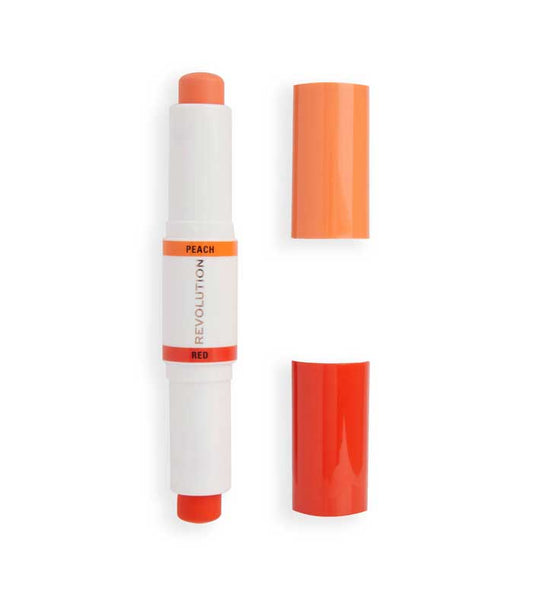 Revolution - Dúo de correctores de color en stick Correct & Transform - Peach and red