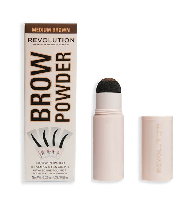 Revolution - Kit de cejas Brow Powder - Medium Brown