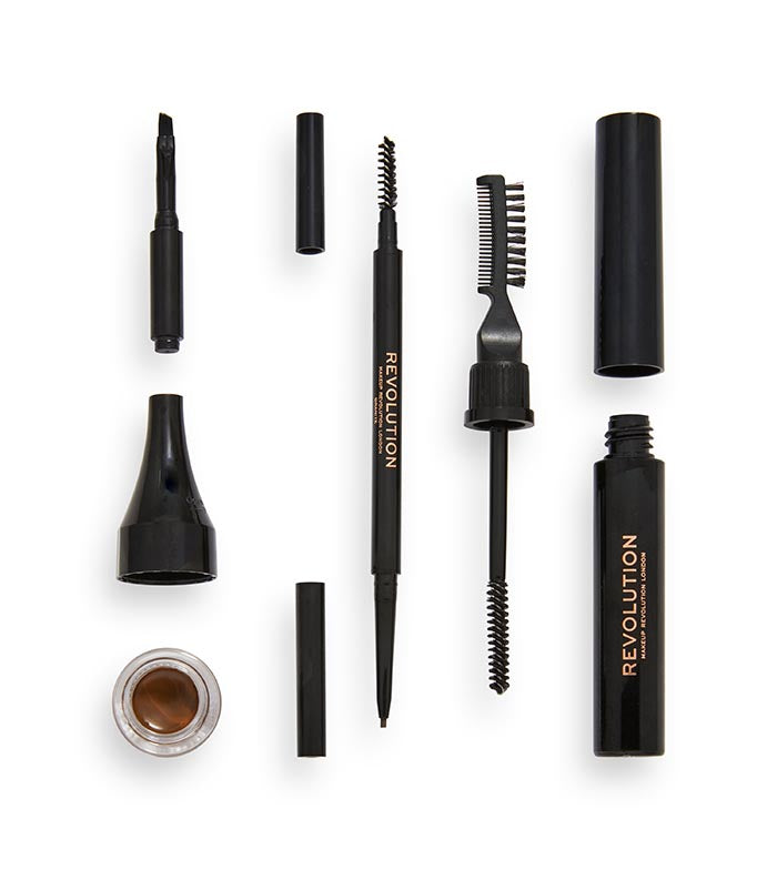 Revolution - Kit de cejas Ultra Brow Builder Kit - Ash Brown