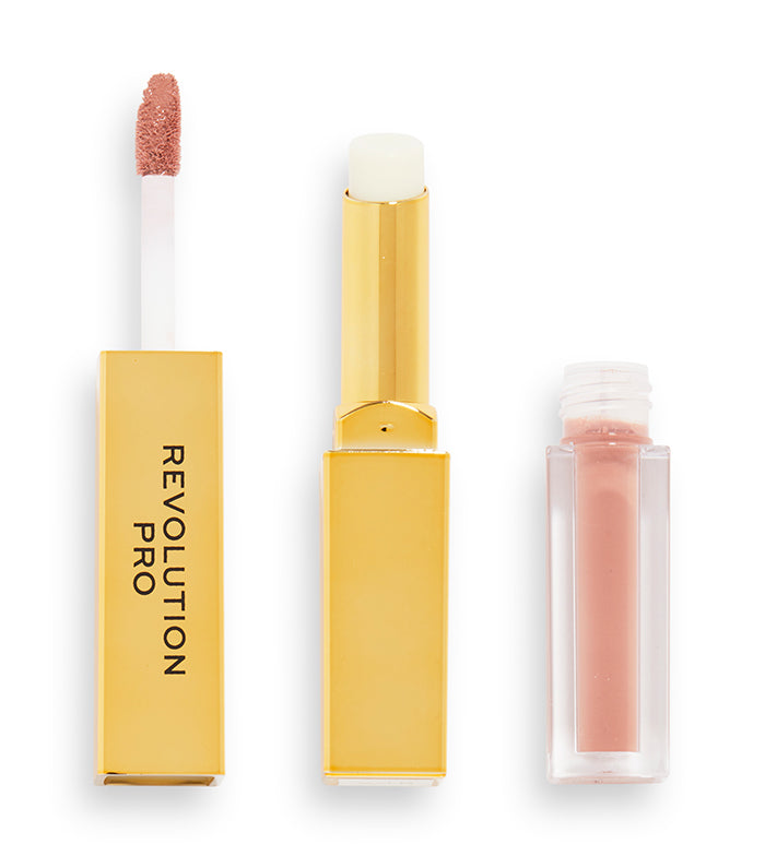 Revolution Pro - Dúo de labial líquido + bálsamo Supreme Stay 24HR - Cashmere