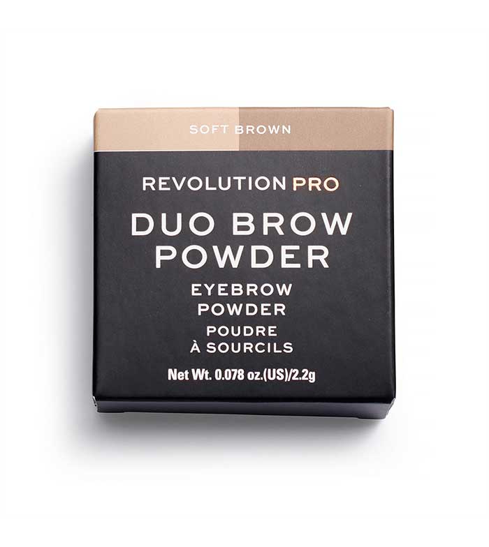 Revolution Pro - Sombra para cejas en polvo Duo Brow - Soft Brown