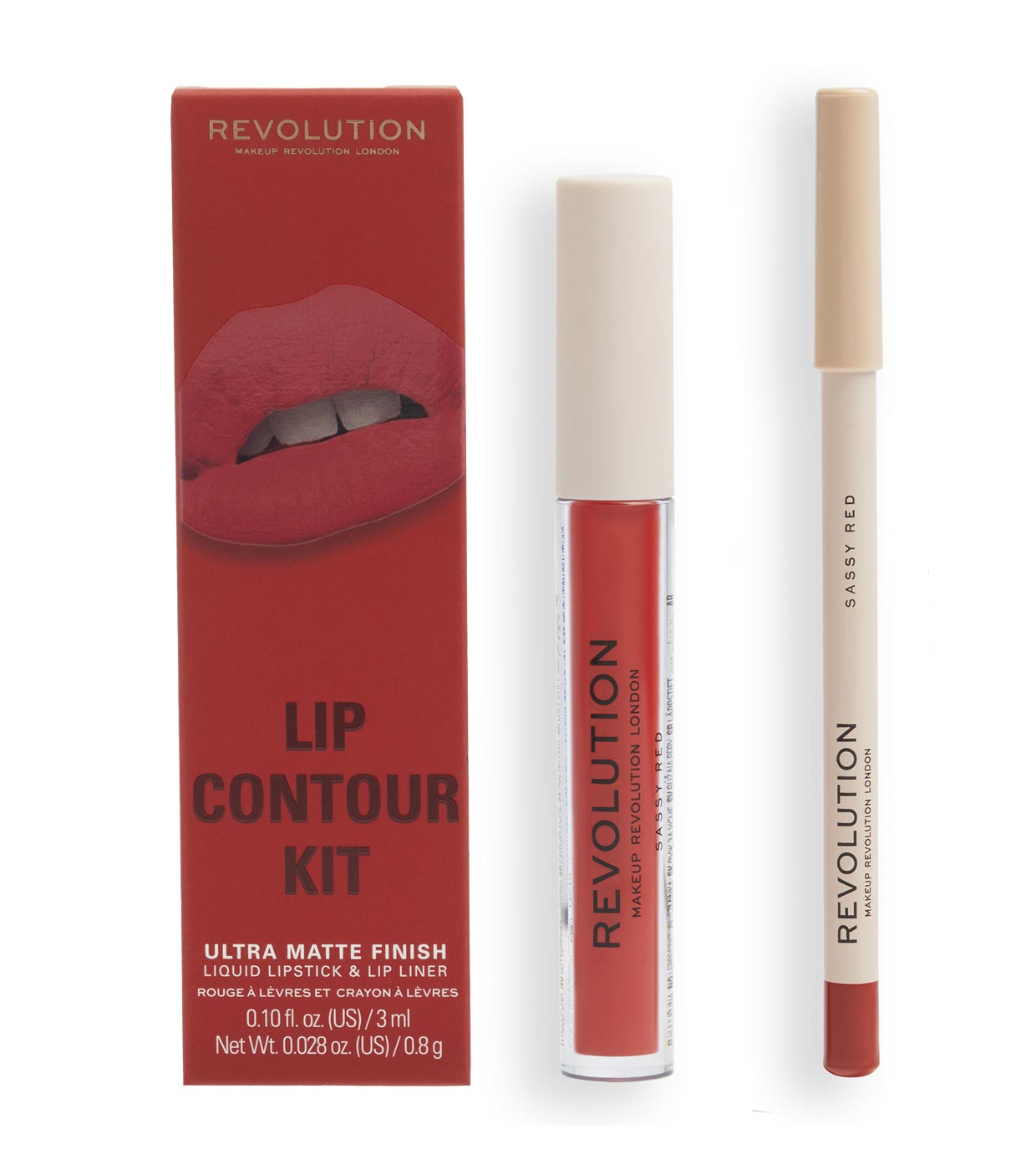 Revolution - Set de labios Lip Contour - Sassy Red