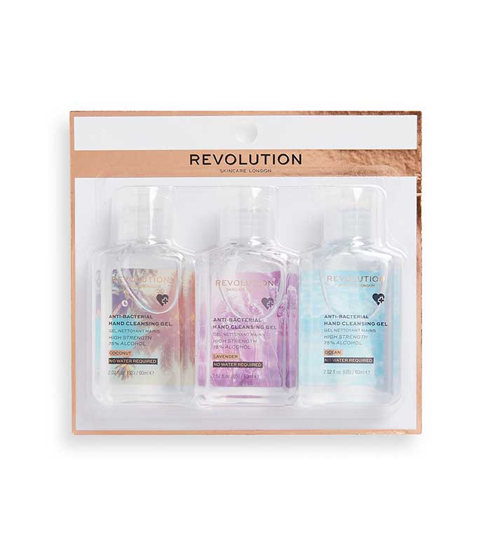 Revolution Skincare - Pack de 3 geles higienizadores de manos