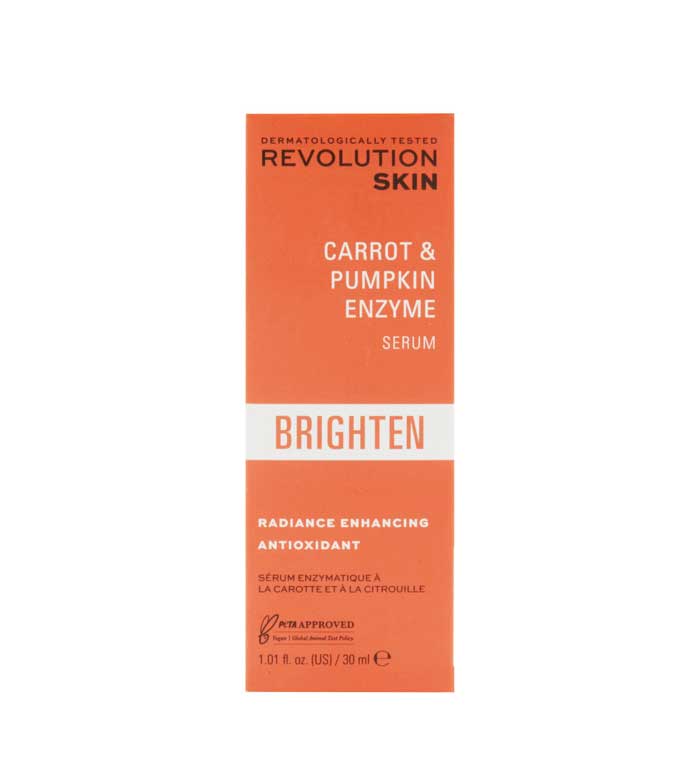 Revolution Skincare - Sérum facial iluminador Brighten - Extracto de zanahoria y enzima de calabaza