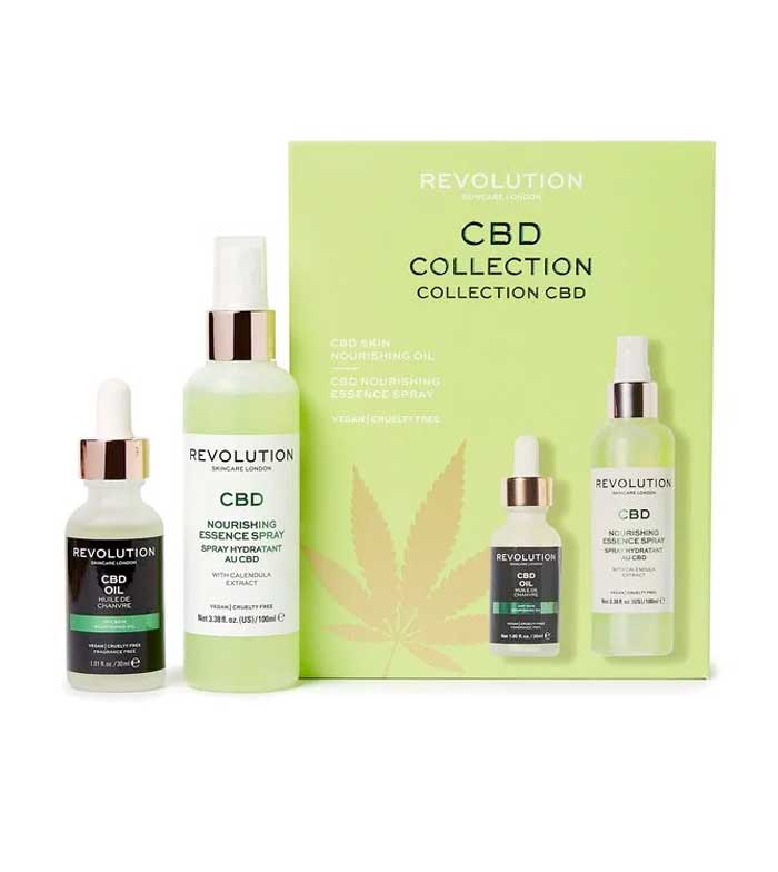 Revolution Skincare - Set de spray facial + aceite nutritivo CBD Collection