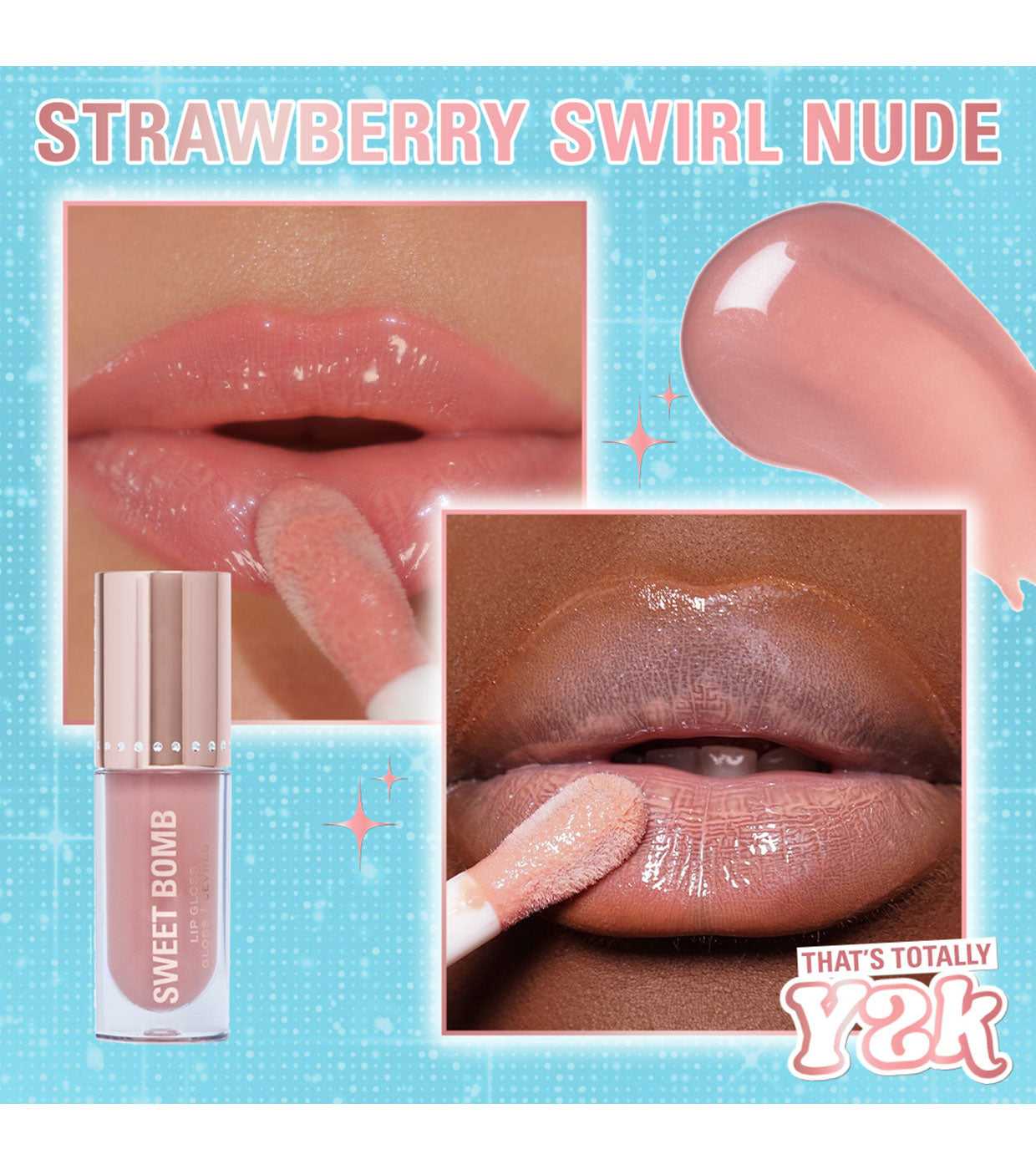 Revolution - *Y2K Baby* - Brillo de labios Sweet Bomb - Strawberry Swirl Nude